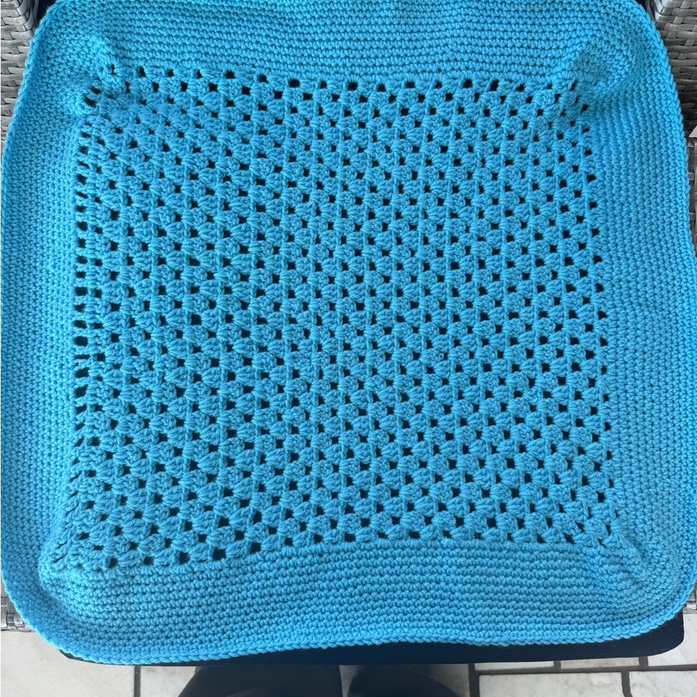 Handmade Blue Crochet Blanket